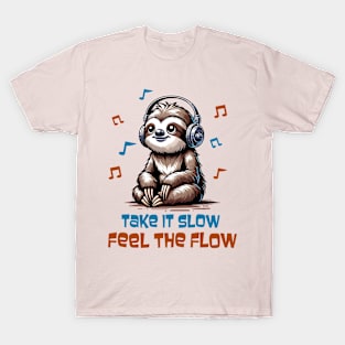 Sloth Listening Music T-Shirt